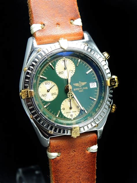 green faced breitling|Breitling chronomat green dial.